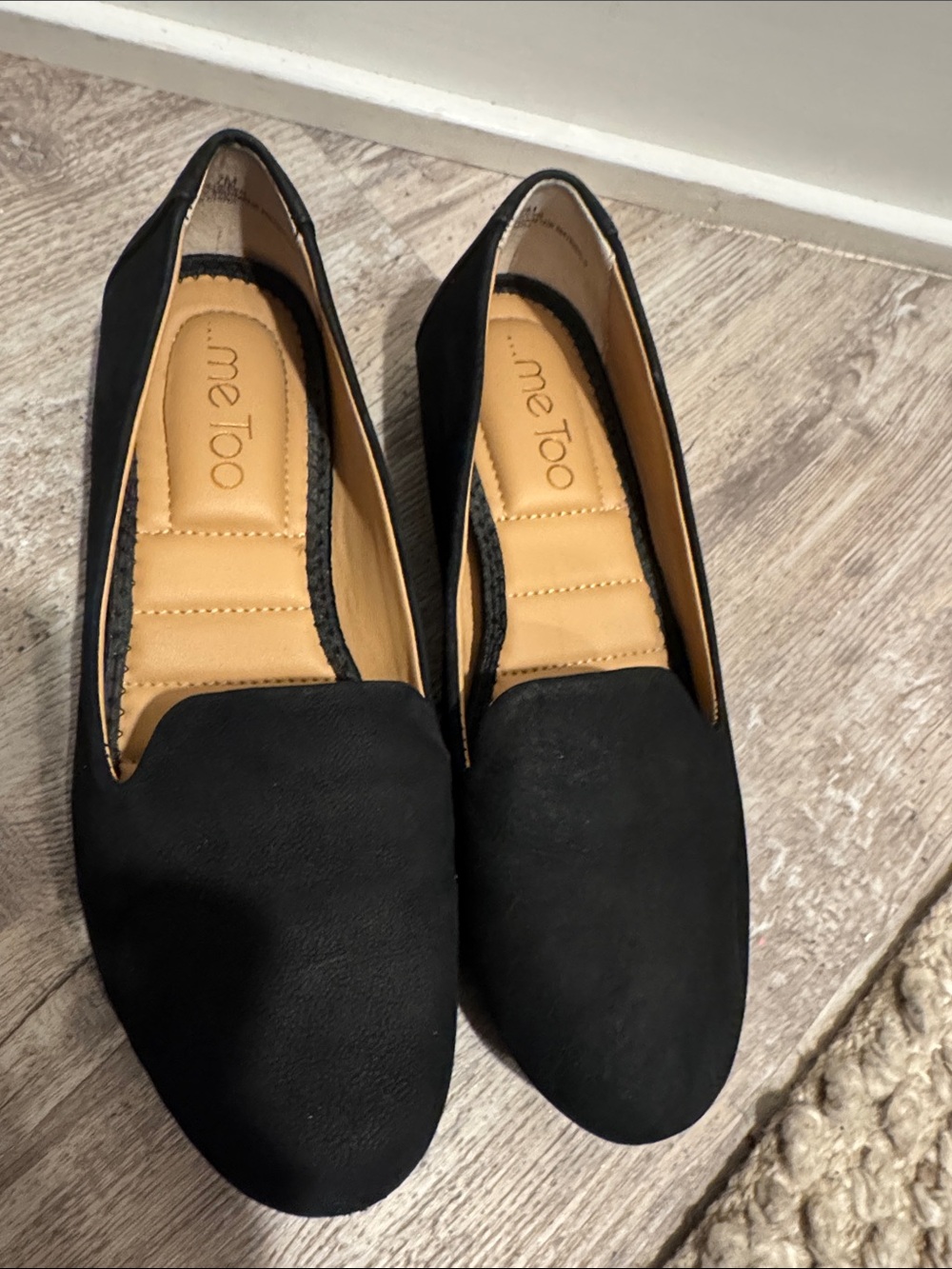 me too Black Slip-On Loafers for Women